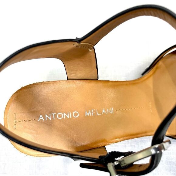 Antonio Melani Leather Block Heeled Platform Sandals Size 9 Catalyni - Picture 5 of 13